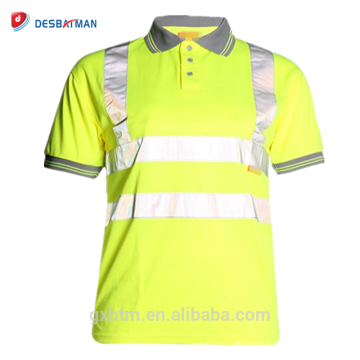Oi Viz Cinza Collar Segurança Desgaste do Trabalho En471 Alta Visibilidade Polo T-shirt Oi Vis Amarelo Pólo de Manga Curta Camisa de Trabalho